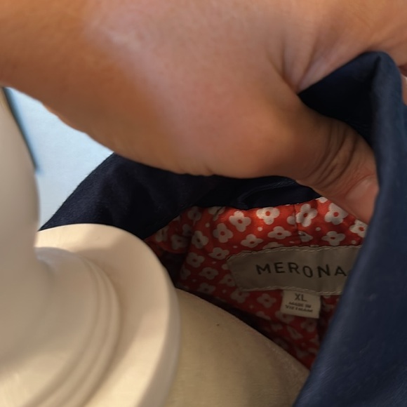 Merona size XL blue peacoat style grommet and hook closure side pocket - Picture 7 of 7